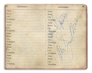 Marilyn Monroe Signed Address Book -- ''Love & Kisses / Marilyn Monroe''